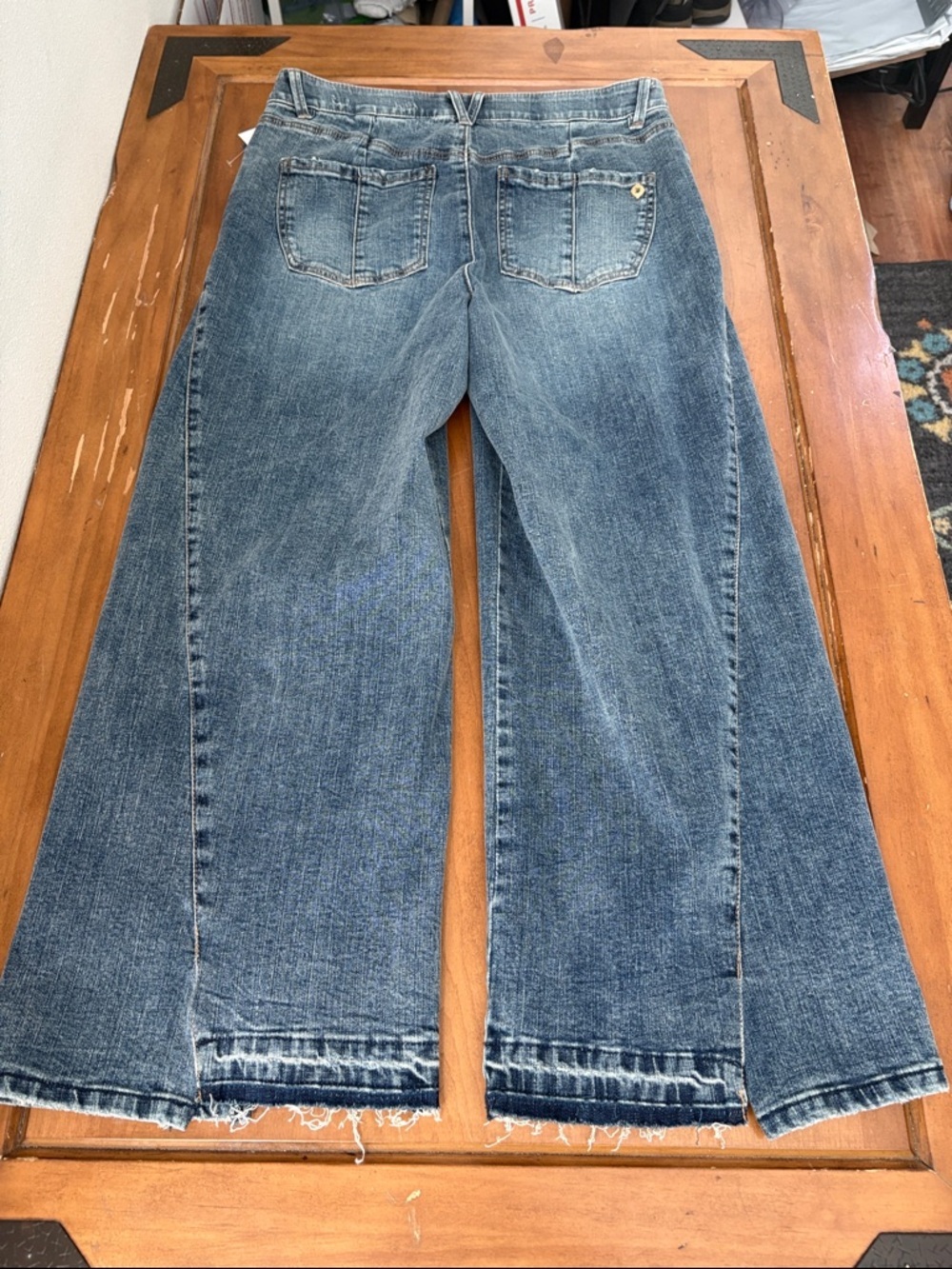 Democracy NWT AbSolution Skirise Wide Leg Distressed Blue Jeans Size 12 - Picture 12 of 16
